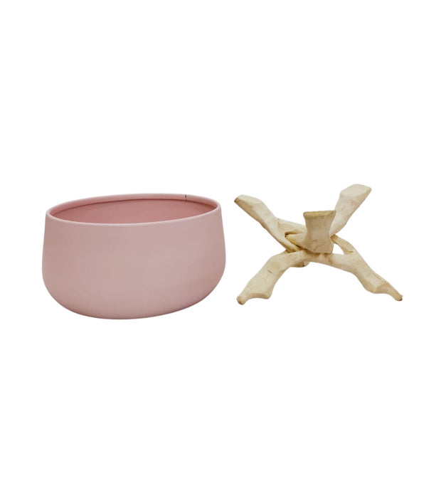 Pink Dish Pot With T stand
