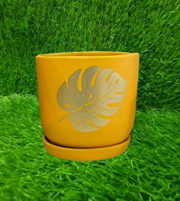 Terracotta Hand Painted pottery (Yellow)