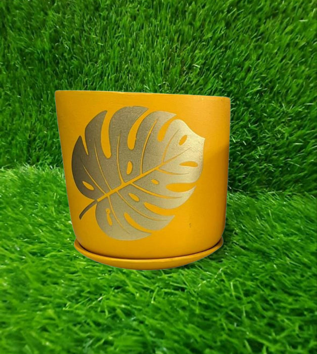 Terracotta Hand Painted pottery (Yellow)
