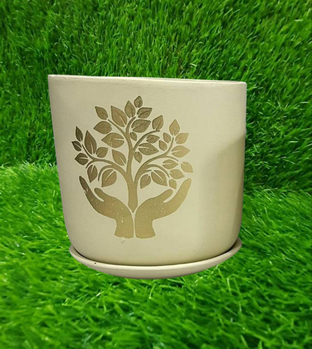 Terracotta Hand Painted pottery ( Off White)