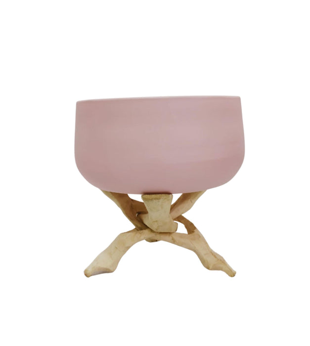 Pink Dish Pot With T stand