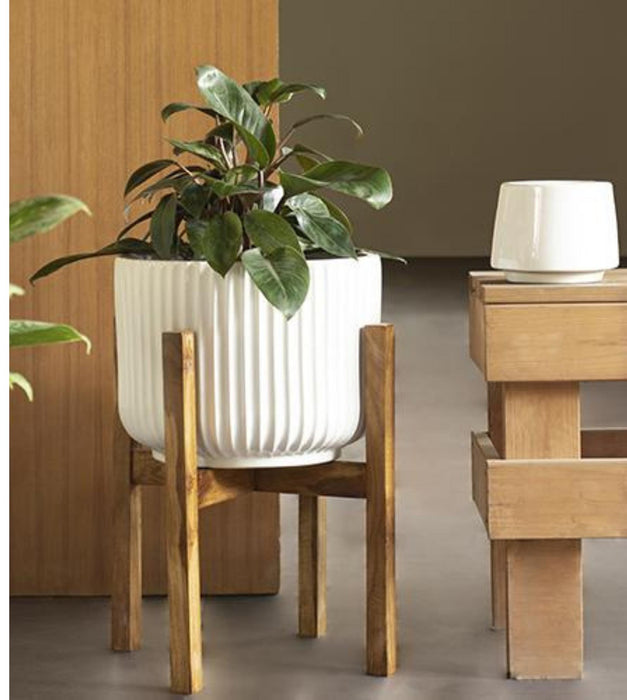 plant pot with wooden legs Pheonix with Wooden Stand Planter — Plan A Plant