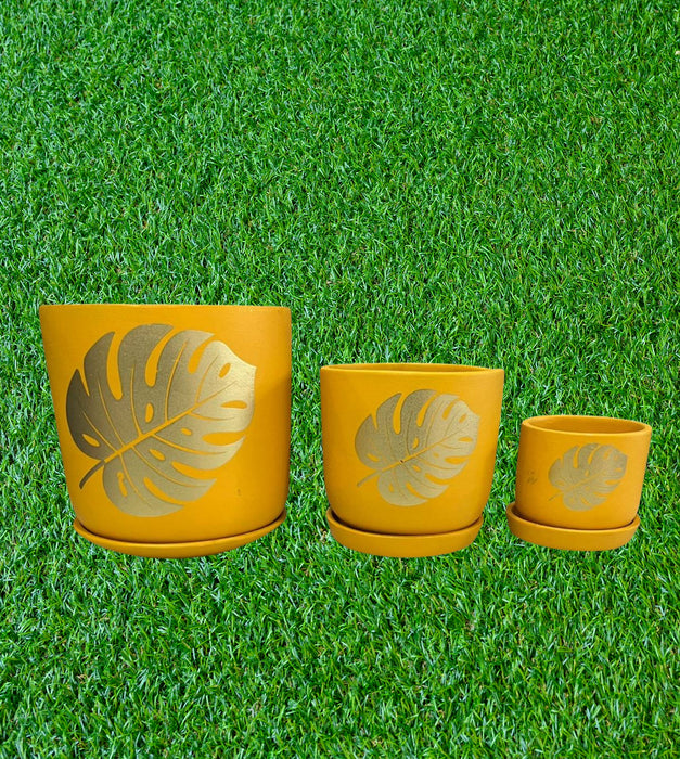 Terracotta Hand Painted pottery (Yellow)